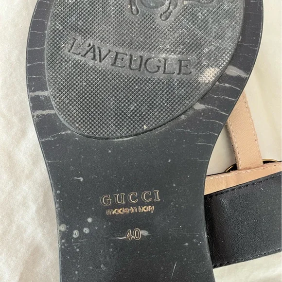 Gucci GG Marmont leather thong sandals size 40 US size 10 - Picture 11 of 12
